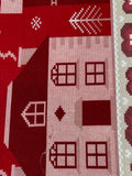 Red Cross Stitch Christmas on Cotton Poplin