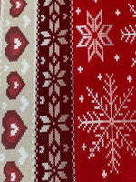 Red Cross Stitch Christmas on Cotton Poplin