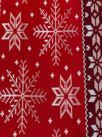 Red Cross Stitch Christmas on Cotton Poplin