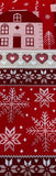 Red Cross Stitch Christmas on Cotton Poplin