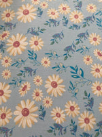 Lemon Daisies on Sky Blue Cotton Lawn