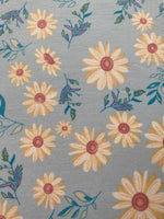 Lemon Daisies on Sky Blue Cotton Lawn