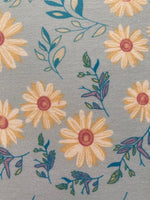 Lemon Daisies on Sky Blue Cotton Lawn