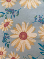 Lemon Daisies on Sky Blue Cotton Lawn