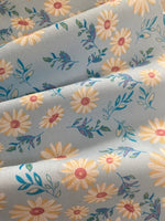 Lemon Daisies on Sky Blue Cotton Lawn