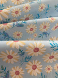 Lemon Daisies on Sky Blue Cotton Lawn