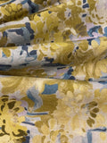 Deep Lime Allover Flowers on Linen Mix " Multiyork - Mayfield"