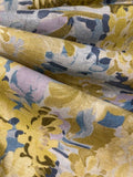 Deep Lime Allover Flowers on Linen Mix " Multiyork - Mayfield"