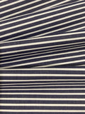 Dark Navy Cotton Stripe Shirting Weight
