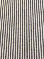 Black/Navy 1/2cm Colour Woven Stripe - Running along the Fabric