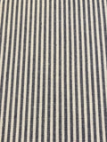 Black/Navy 1/2cm Colour Woven Stripe - Running along the Fabric