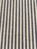 Black/Navy 1/2cm Colour Woven Stripe - Running along the Fabric