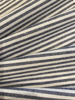 Black/Navy 1/2cm Colour Woven Stripe - Running along the Fabric