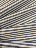 Black/Navy 1/2cm Colour Woven Stripe - Running along the Fabric