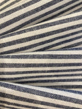 Black/Navy 1/2cm Colour Woven Stripe - Running along the Fabric