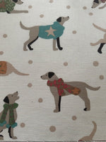 Dogs on Natural Cotton Furnishing