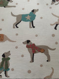 Dogs on Natural Cotton Furnishing