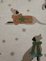 Dogs on Natural Cotton Furnishing
