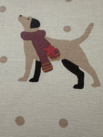 Dogs on Natural Cotton Furnishing