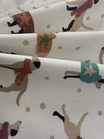 Dogs on Natural Cotton Furnishing