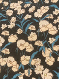 Dusty Pink Flowers on Navy Cotton Lawn