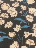 Dusty Pink Flowers on Navy Cotton Lawn