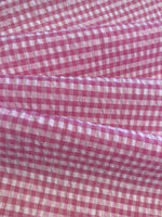 Deep Pink Seersucker 4mm Gingham Check