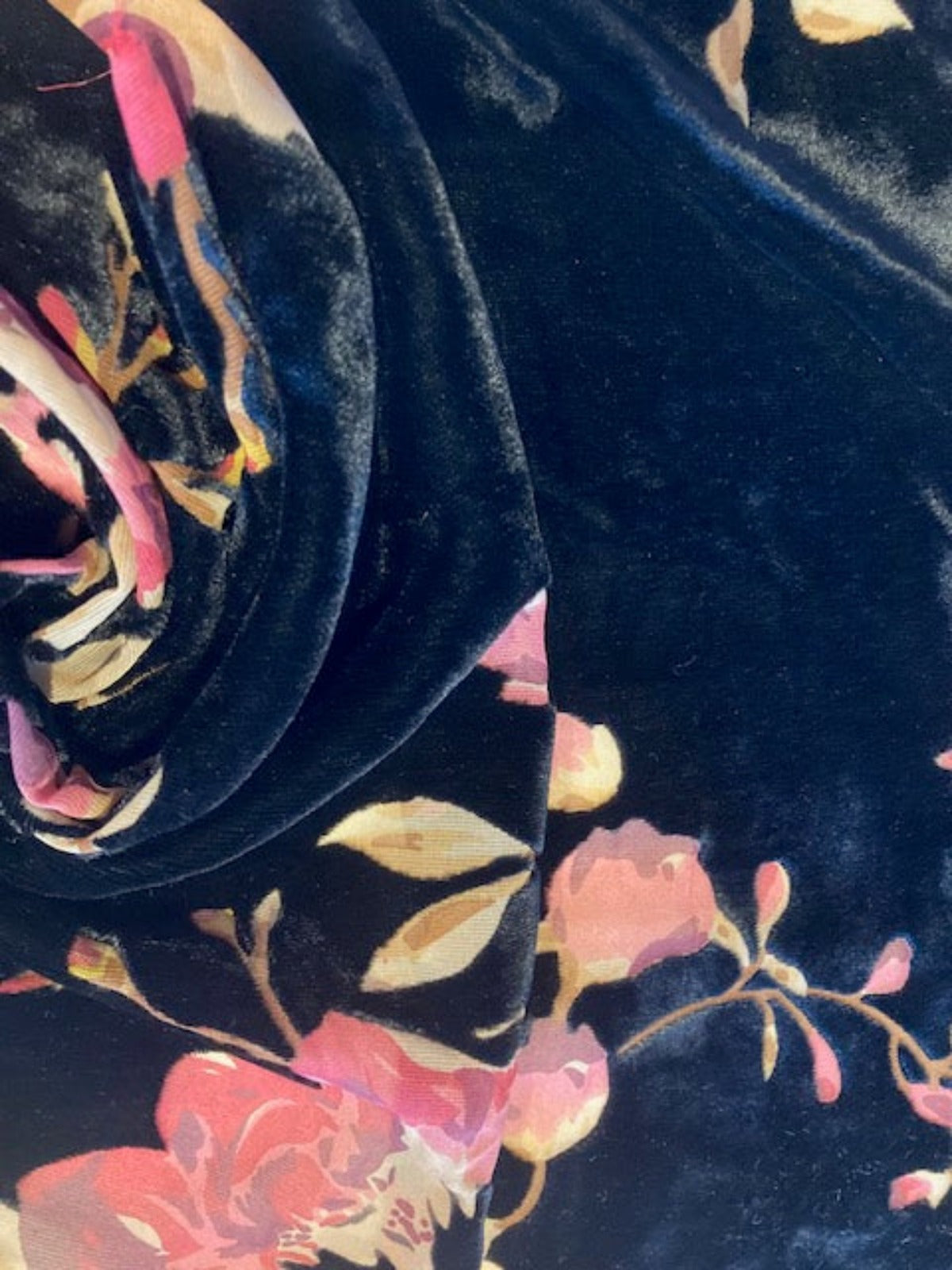 Dusty Pink Burnout on Black Velvet