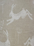 Ivory Running Hares on Ecru Furnishing