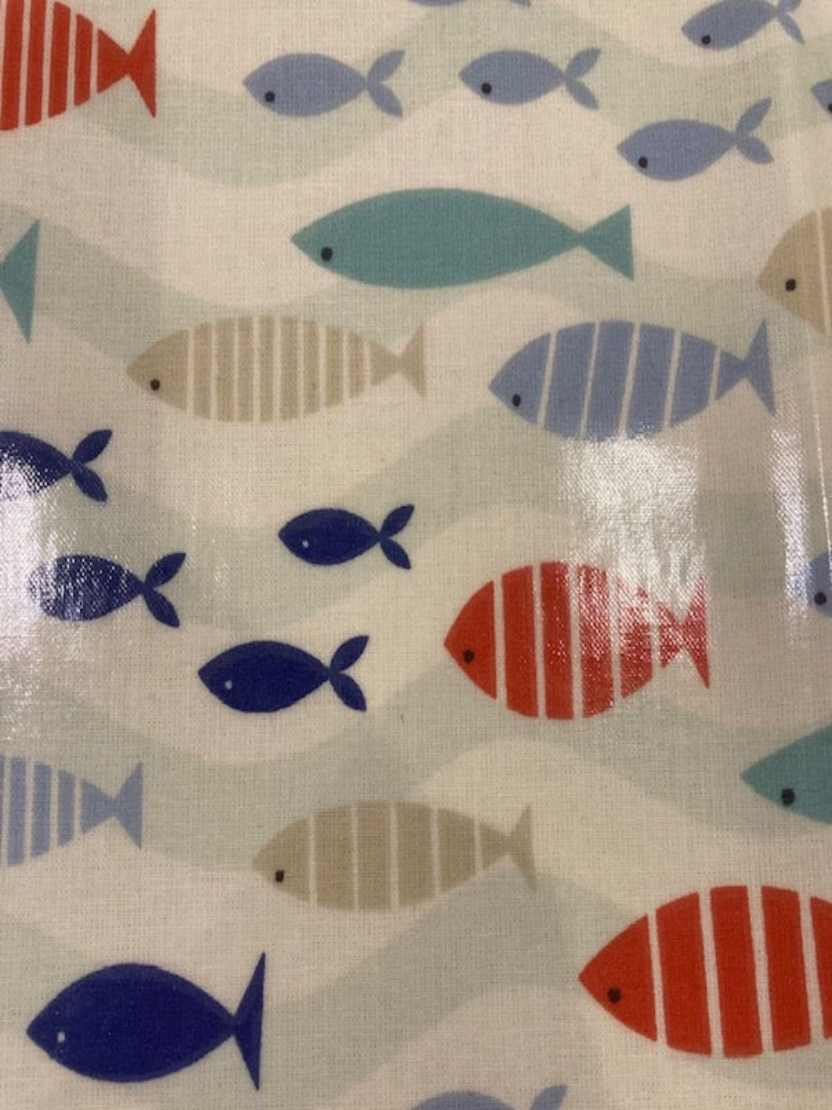 Multi Coloured Shoal of Fish on PVC Coated Cotton