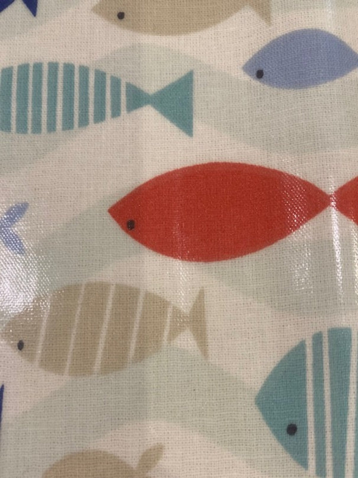 Multi Coloured Shoal of Fish on PVC Coated Cotton