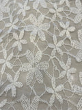 Crocheted Ivory Flower on Tulle