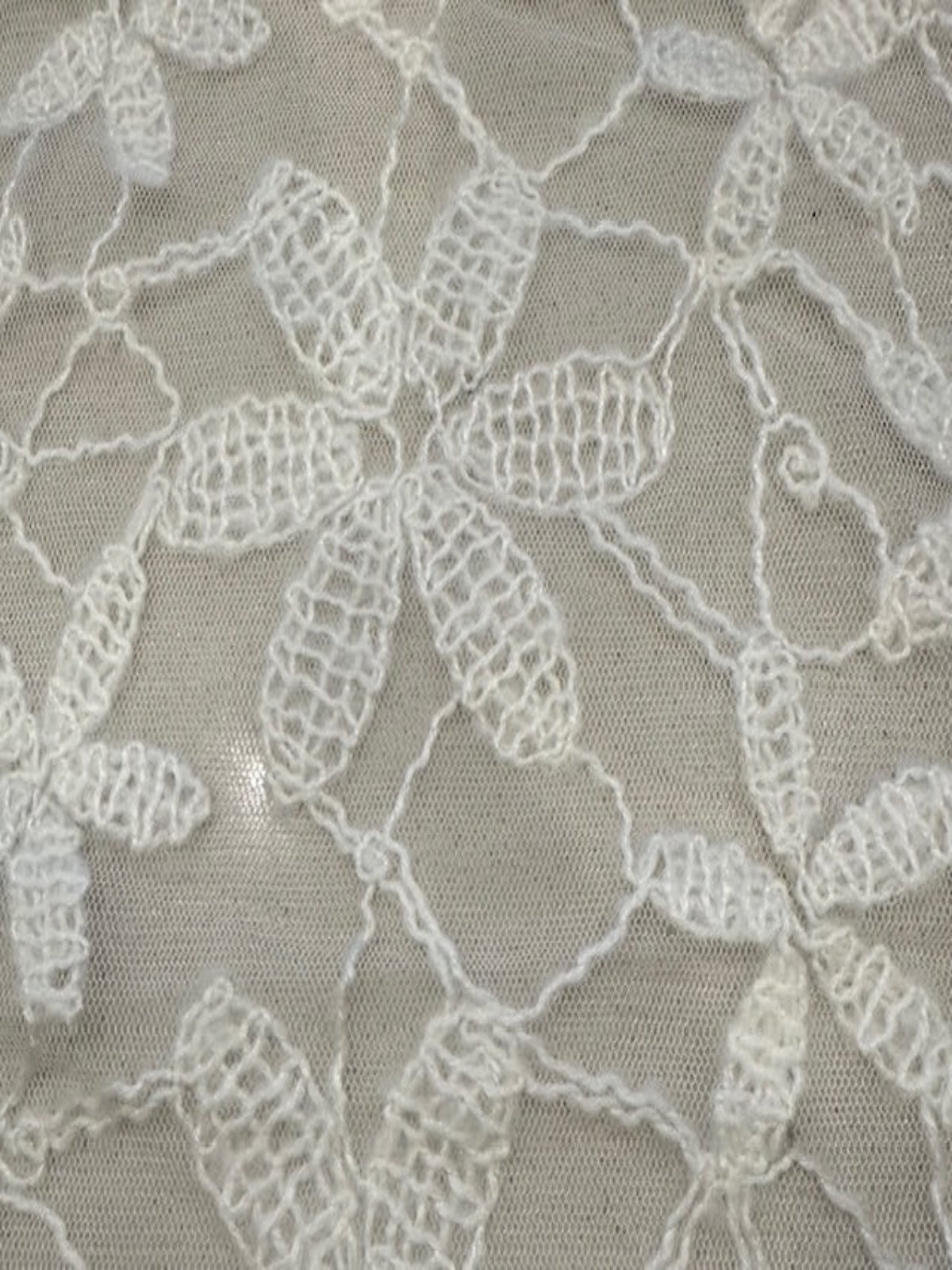 Crocheted Ivory Flower on Tulle