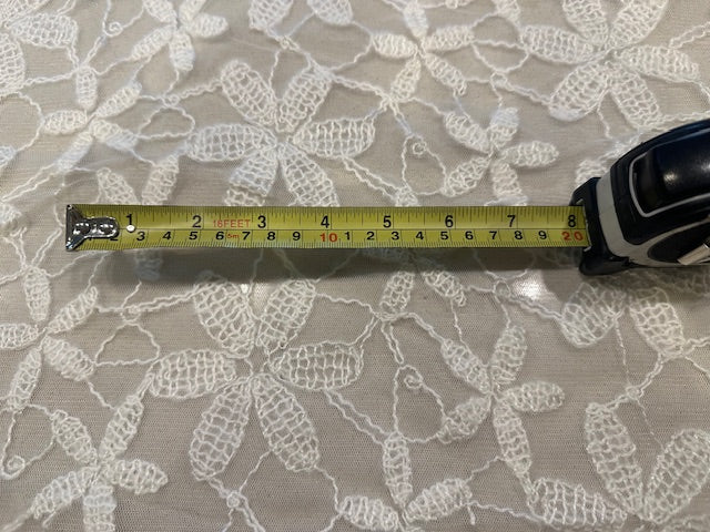 Crocheted Ivory Flower on Tulle