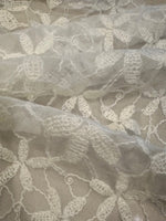 Crocheted Ivory Flower on Tulle