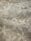 Crocheted Ivory Flower on Tulle