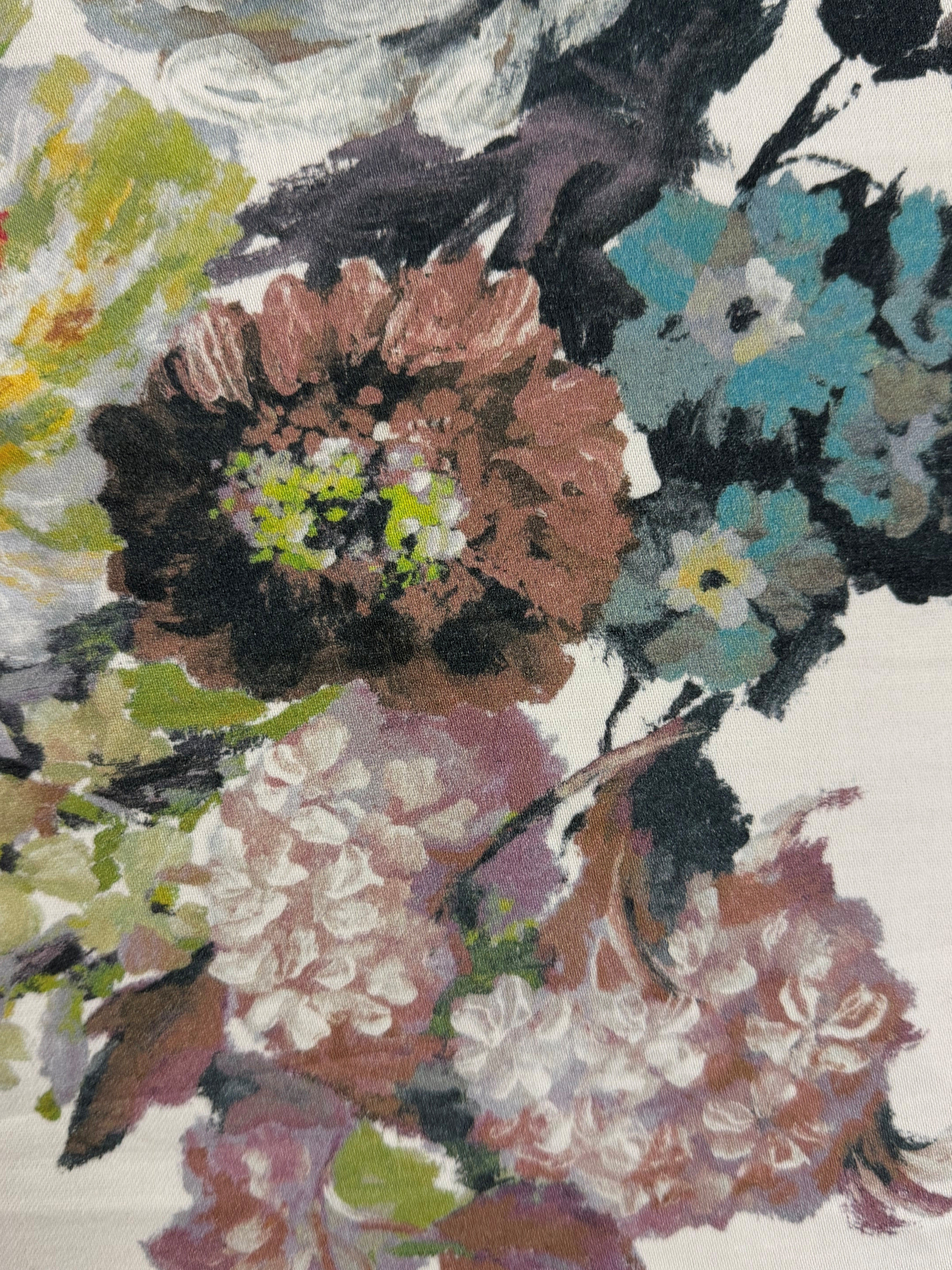 Floral Cotton Satin Fabric – Vintage Style – 137cm Wide