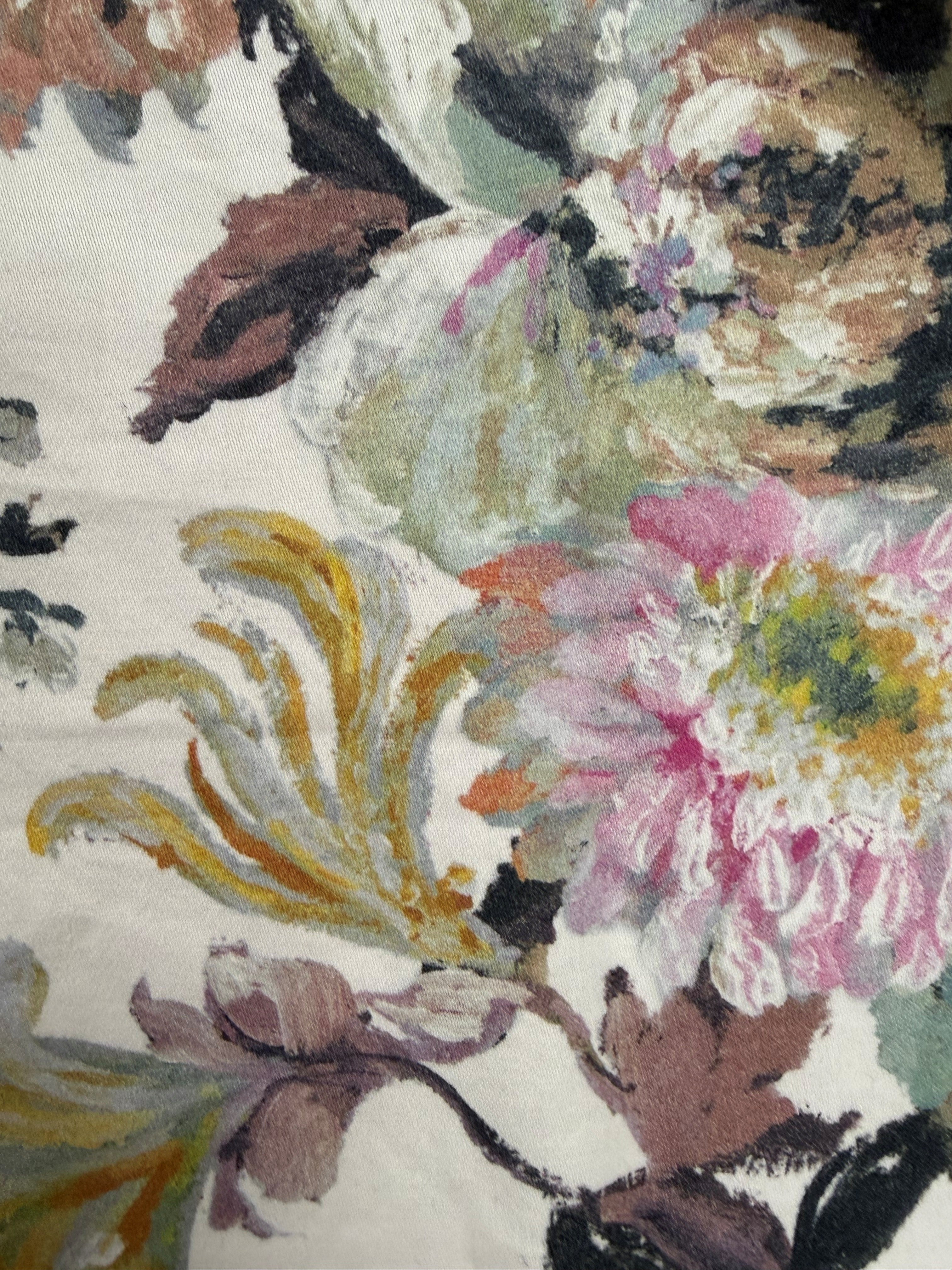 Floral Cotton Satin Fabric – Vintage Style – 137cm Wide