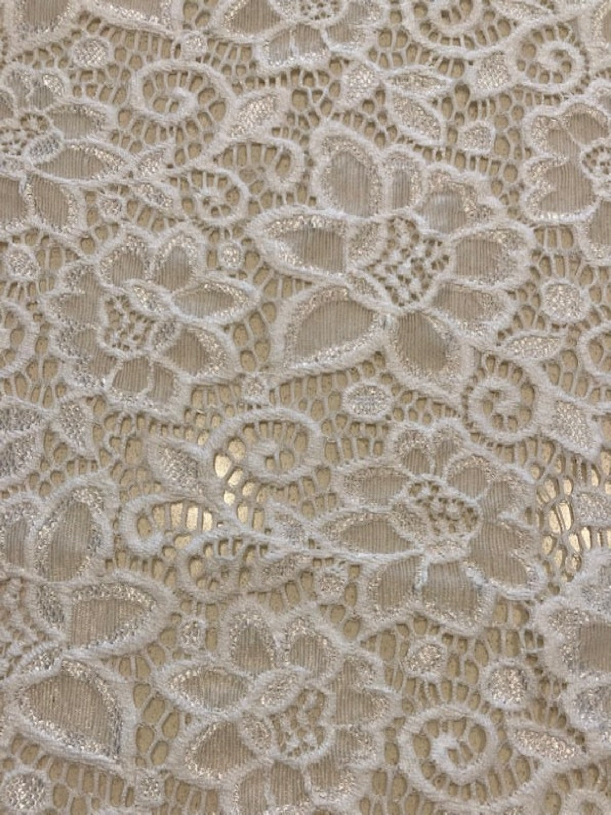 Ivory Stretch Guipure Lace