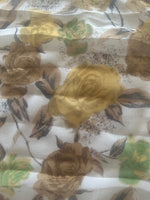 Golden Roses on Yoryu Silk Chiffon