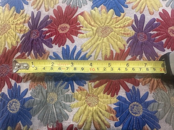 Multi Coloured Raised Floral Jacquard