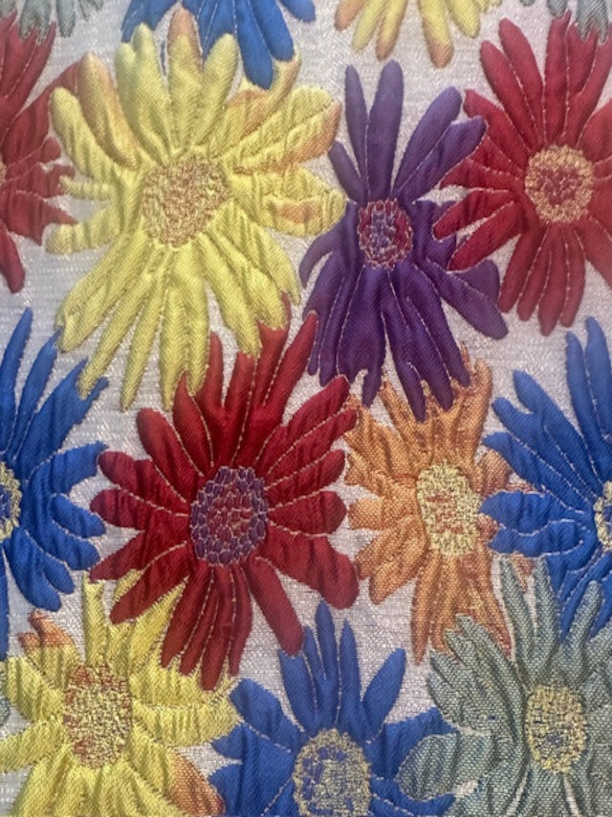 Multi Coloured Raised Floral Jacquard