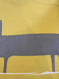 Grey / Light Mustard Fox Print on Cotton "Harlequin - Mr Fox"