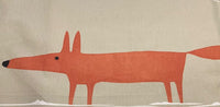 Tangerine/Sand Fox Print on Cotton " Harlequin - Fox"