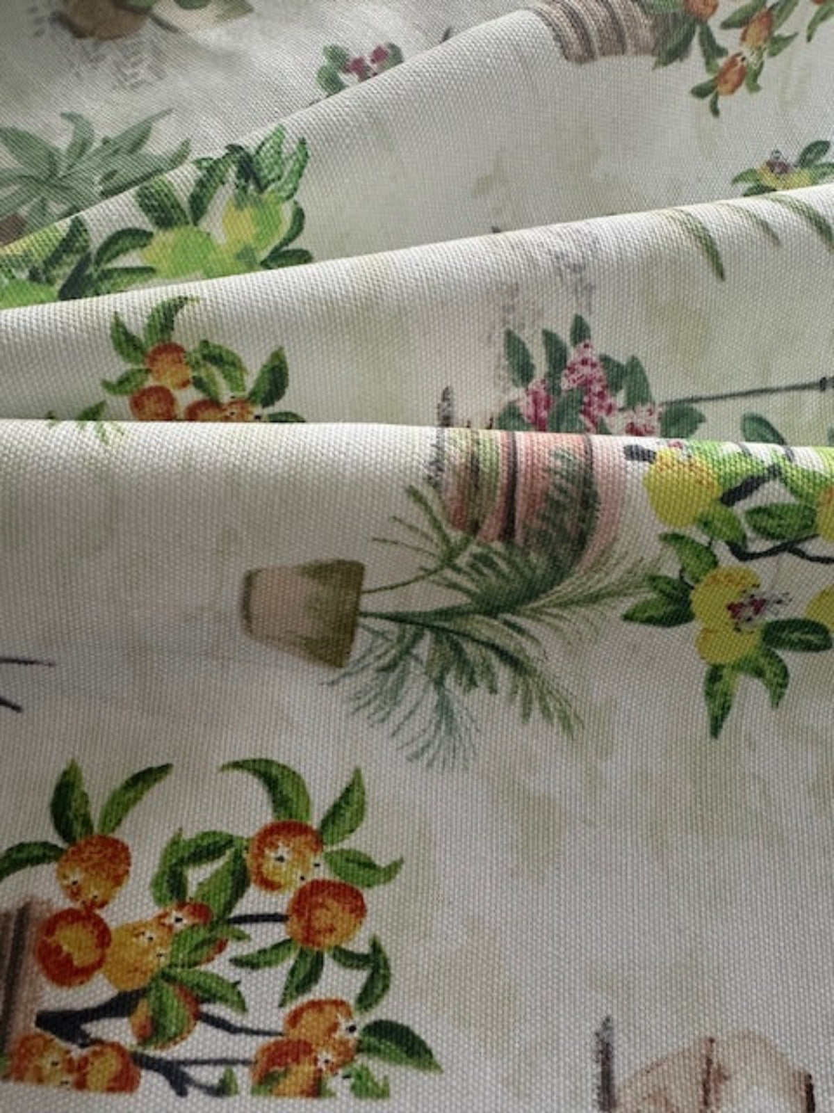 Yellow/Orange Flower Pot and Plant Cotton Furnishing