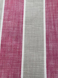 Fuchsia/Silver Grey Woven Stripe. Stripes Running Along the Fabric.