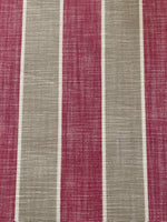 Fuchsia/Silver Grey Woven Stripe. Stripes Running Along the Fabric.