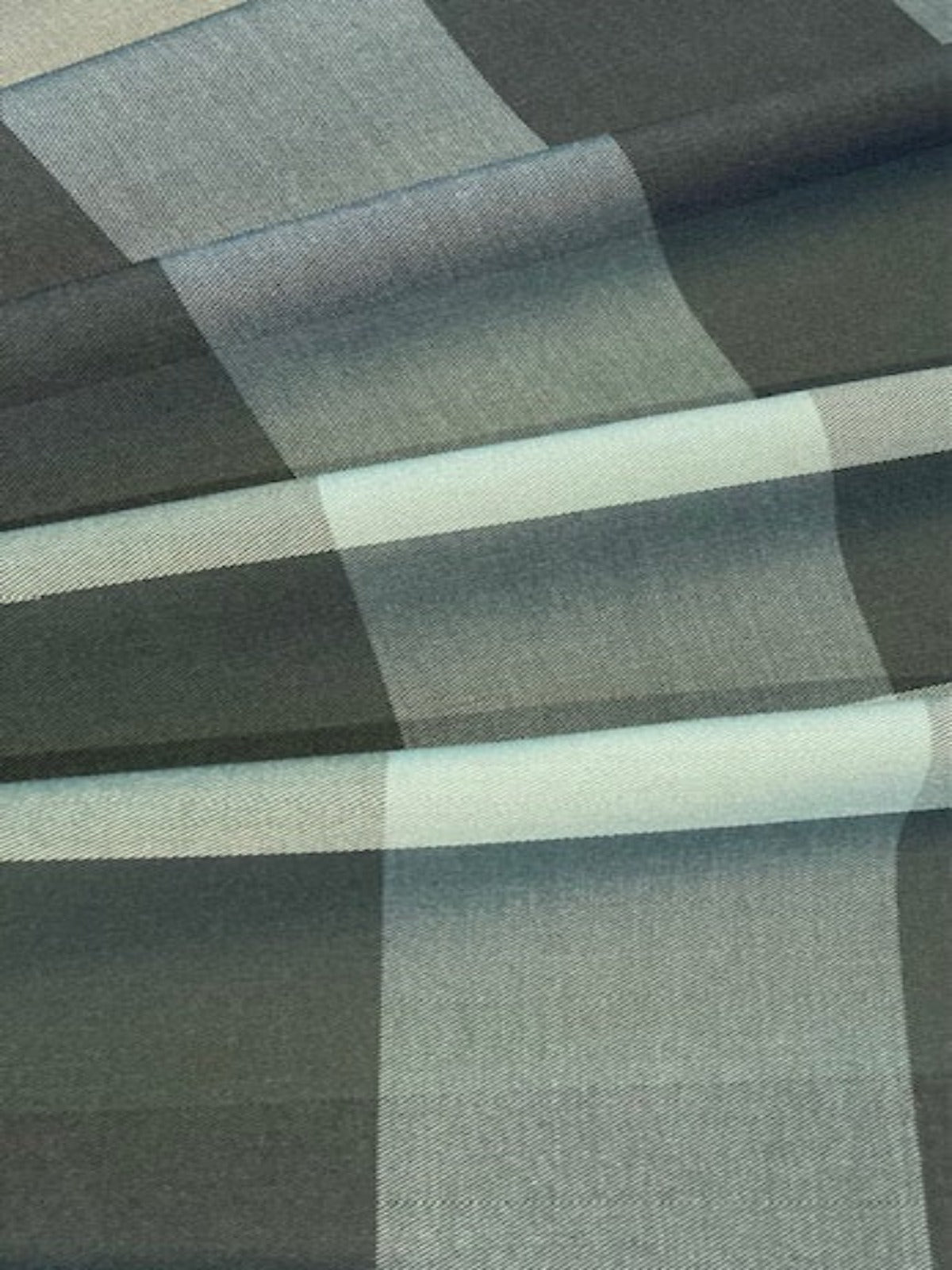 Black/Green Large Check Bamboo Mix Silky Shirting