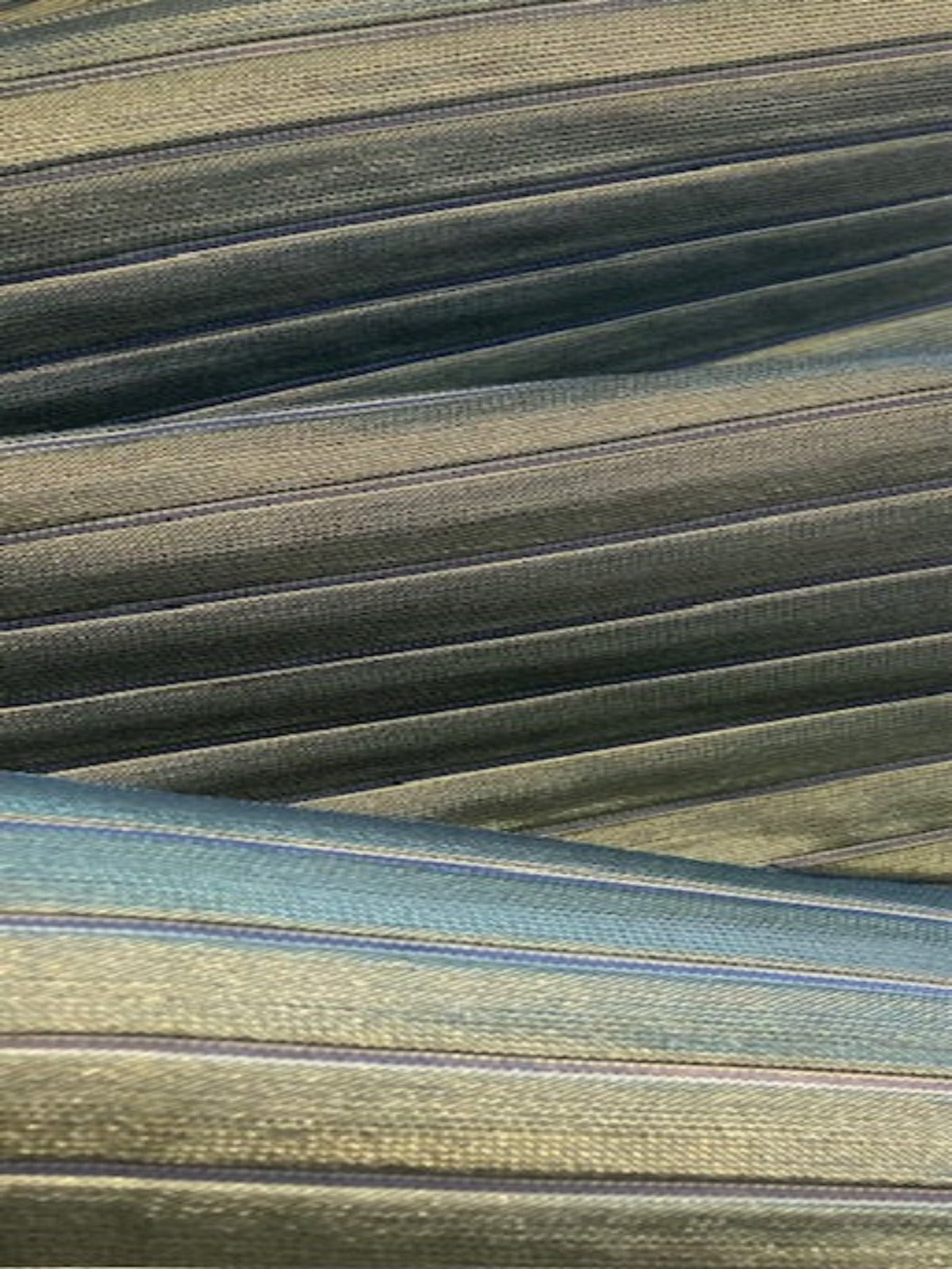 Double Striped Fabric, Green one Side Blue the other Side