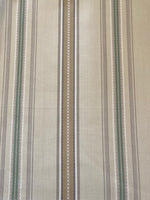 Green/Coffee/ Woven Stripe on Cotton - Stripes running along the Fabric